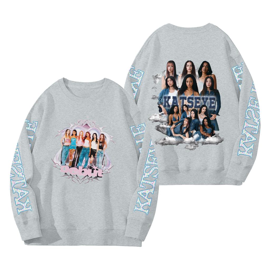 Women's Fashion Long Sleeve Print Round Neck Loose Pullover Sweater Top