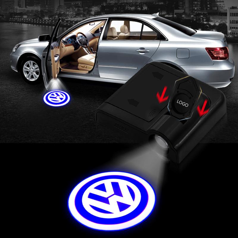 Для VW Golf-7 4 5 6 CC T-ROC Sharan Passat B5 6 7 Polos Jetta Автомобильная светодиодная лампа подсветки двери Проектор 'Призрачная тень' Лампа с логотипом