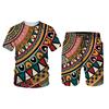 Летняя мода Африканский 3D принт Футболки Шорты Комплекты Мужские спортивные костюмы Большие футболки с коротким рукавом Комплекты брюк Костюмы Одежда
