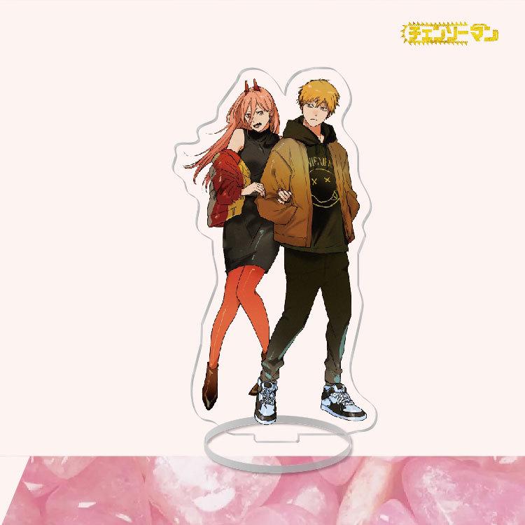 Аниме бензопила человек акриловая подставка для персонажей косплей окрашенный декор стола орнамент подарок модели «сделай сам»