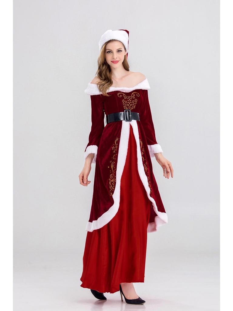 M-6XL Plus Size Couple Christmas Costumes: Men's and Women's Santa Claus Designs