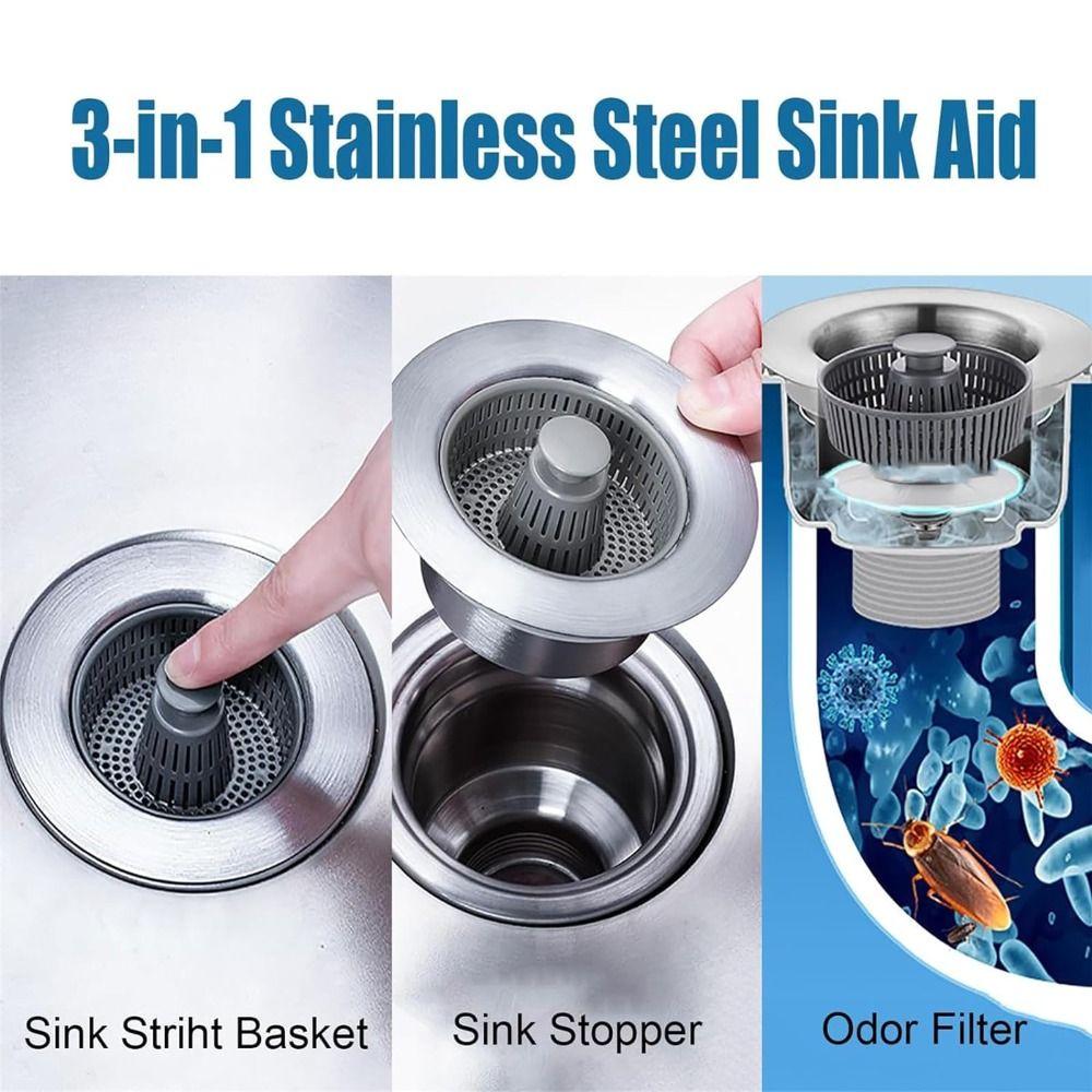 Leak-proof Plug Filter Sink Bouncing Core Drain Basket Easy To Clean Sink Strainer