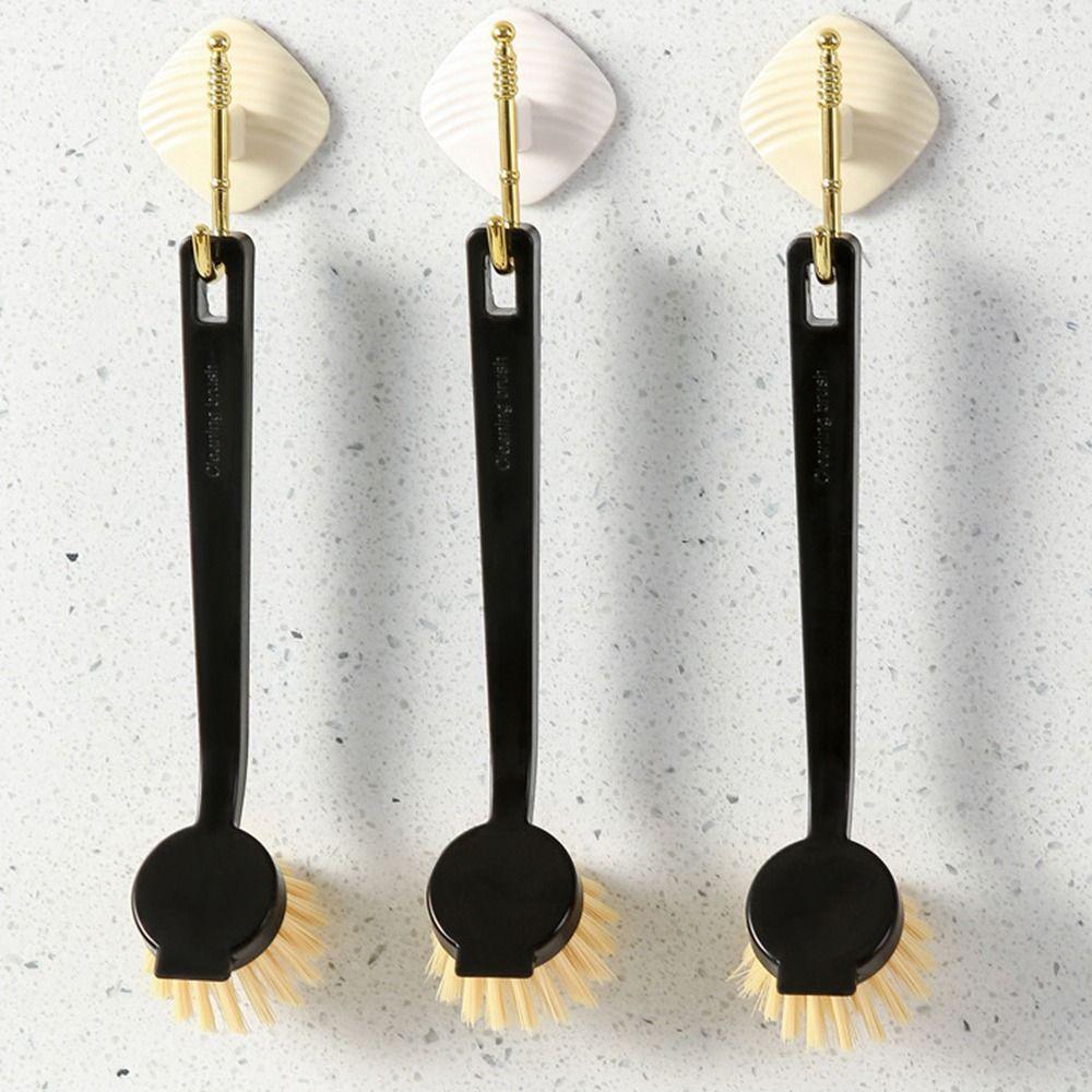 Безмасляная щетка для мытья посуды, черная, белая, с длинной ручкой, прочная щетка для чистки кастрюль