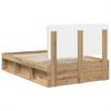 Bed Frame with Headboard Rustic Oak Finish 120 x 200 cm