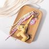Yousheng Keychain Vibrant Color Imitation Leather Horse Design Key Chain Pendant Lightweight Key Holder with Rope Phone Bag Accessory