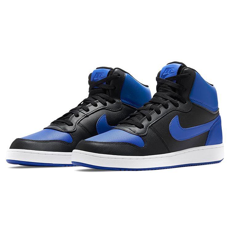 Nike Ebernon Mid Black Game Royal мужские кроссовки белые AQ1773-001
