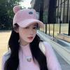 Autumn and Winter Warm Cartoon Hat Female Imitation Lamb Wool Baseball Cap Female Cute Student Hairball Ears Cap