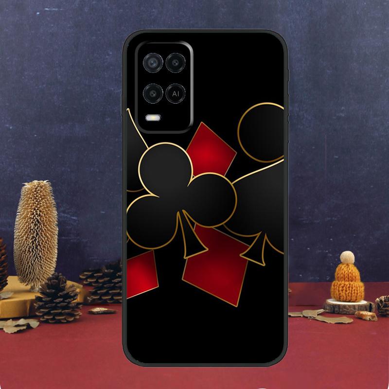 Poker Playing Card Case For OPPO A54 A74 A94 A98 A78 A79 A16 A76 A96 A5 A9 A17 A77 A15 A52 A72 A53 A57S Cover
