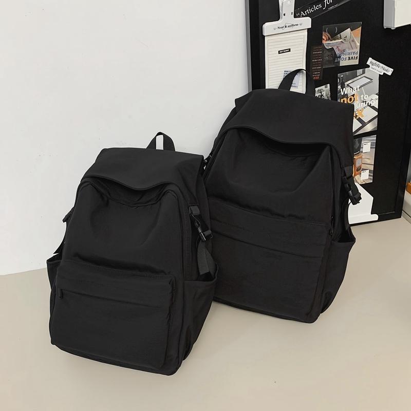 Однотонный школьный рюкзак в студенческом стиле для мужчин, легкий водонепроницаемый рюкзак для женщин, школьный рюкзак для поездок на работу