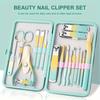 Manicure Set Nail Clipper Set Men Women Toe Finger Nail Clipper Personal Care Tools Manicure Pedicure Tools Grooming Kit Gift (Gradient Color)
