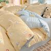 Small fresh pure cotton bed four-piece cotton quilt cover bed sheet student dormitory three-piece bedding can sleep naked skin-friendly