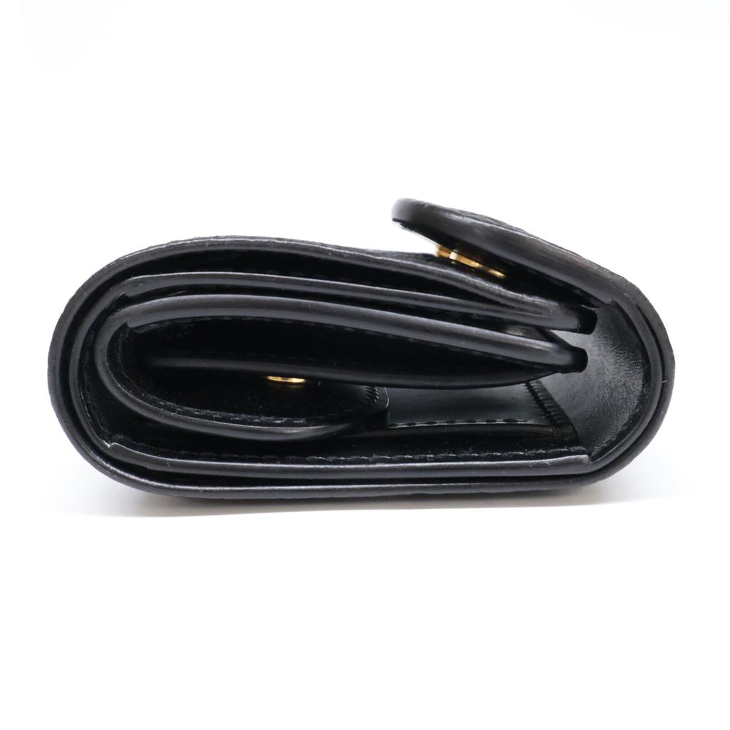 WILDSWANS CSS-ENO/HP/BKxSD/BK Eno Hippopotamus/Saddle Pull-Up Small Mini Wallet Bifold Wallet with Coin Pocket blackUsed