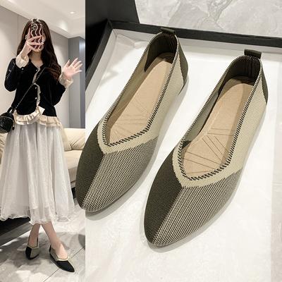 Женские дышащие кроссовки на плоской подошве, 2024 г., женские дышащие легкие повседневные туфли без шнуровки на плоской подошве, женские лоферы, носки, женская обувь