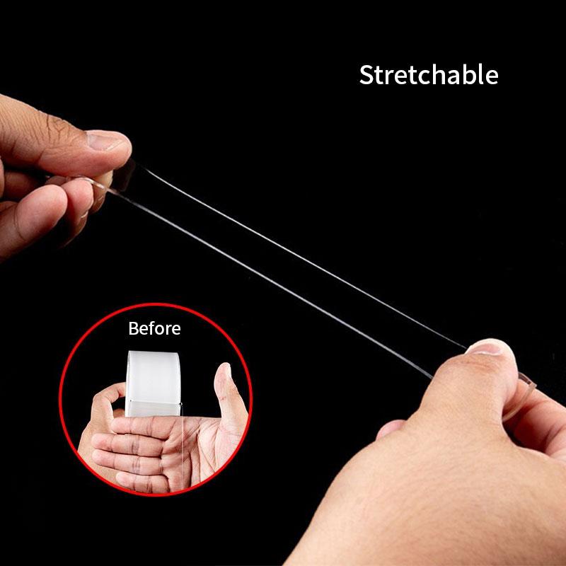 Nano Tape Double Sided Tape Extra Strong Adhesive Non-slip Tape Kitchen Bathroom Reusable Waterproof Super Transparent Tape