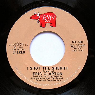 7-дюймовая пластинка ERIC CLAPTON - I Shot The Sheriff SO500 RSO 1974 США Рок Б/у