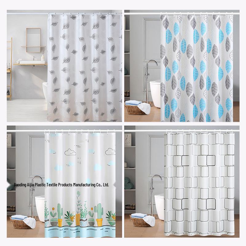 Пятнистая ПВХ печатная водонепроницаемая устойчивая к плесени шторка для душа с крючками