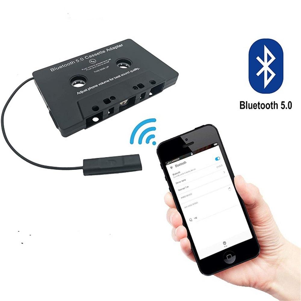 Универсальный кассетный адаптер Bluetooth 5.0, конвертер, автомобильная аудиокассета для стерео музыки, адаптер для кассеты с микрофоном