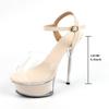 Women's Shoes Spring Clear Heels Sexy Sandals Slipper Girls Shoe for Party Club 14cm Heel 4cm Platform LFD-B3530