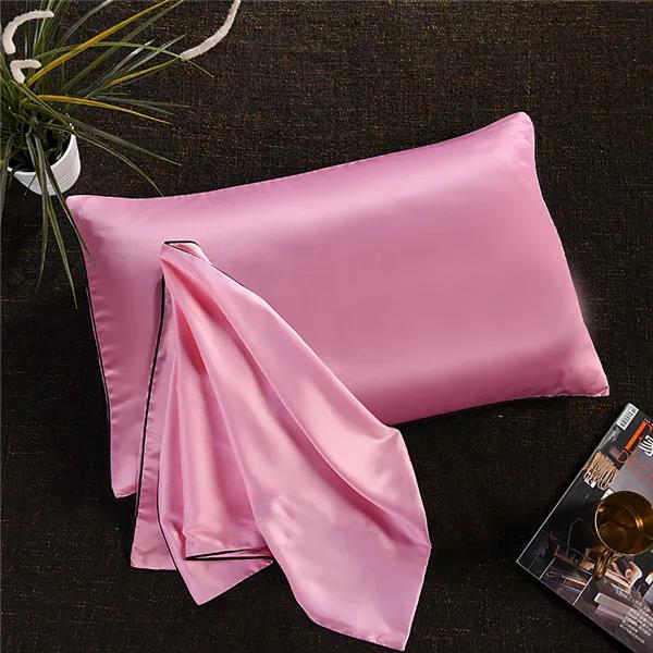 Наволочка из прохладного стираного шелка Мягкая шелковистая наволочка Наволочка телесного цвета для сна 48x74см