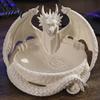 Прочная PLA-скульптура дракона, готический поднос для украшений, 3D-печатная фигурка, настольная форма мифического существа, органайзер-поддон для хранения ключей, монет