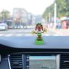 Car Decoration Bobble Head Toy Solar Powered Dancing Dog Solar Dashboard Doll Decoration Cute Dog Swinging Animated Dancer Toy