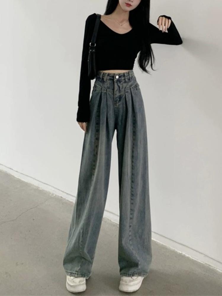 High Street 90s Y2k Винтажные свободные джинсы Женские Эстетические Ретро Уличная одежда Мешковатые джинсовые брюки Harajuku Корейские повседневные широкие брюки