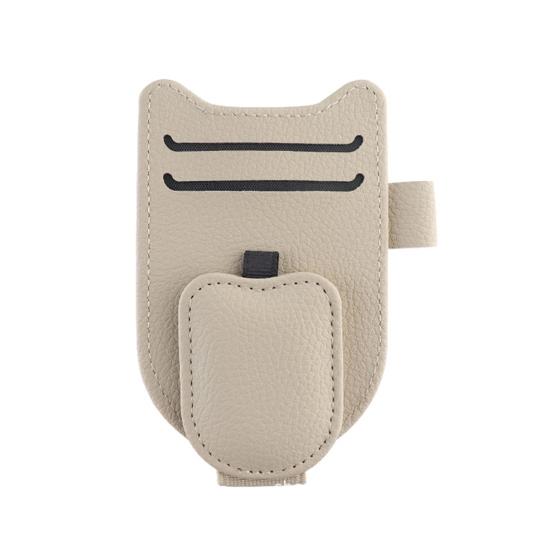 Универсальный зажим для козырька, многофункциональный автомобильный органайзер для солнцезащитных очков, магнитный держатель из искусственной кожи для большинства транспортных средств