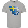 Curled Swedish Flag Sweden Day Football Unisexs Light Cotton TShirt