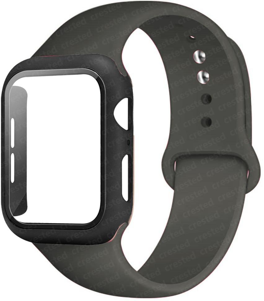 Для ремешков Apple Watch 46 мм 44 мм 41 мм 40 мм 45 мм 42 мм Силиконовый браслет correas iwatch Серия 10 9 8 7 6 SE 3 11 Стекло+Чехол+Ремешок