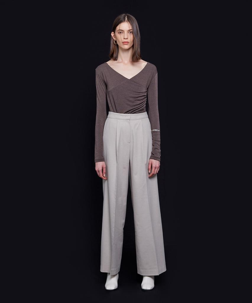 NEBELEVERYWEAR Wool Wide Pants_Light Beige