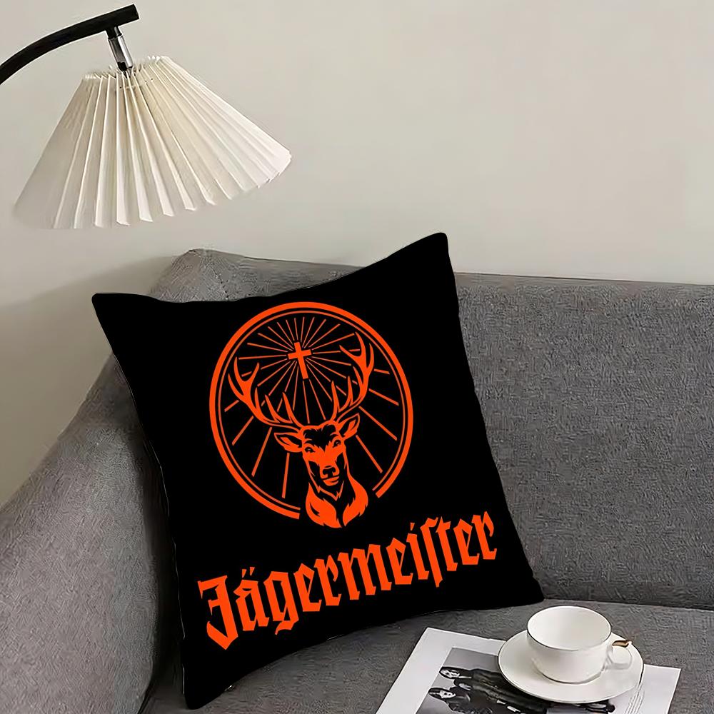Крутая наволочка для подушки Jägermeister Элегантная комфортная наволочка для дивана кровати Двусторонняя печать Невидимая молния Домашний декор