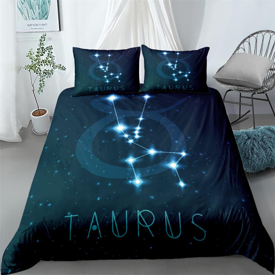 Aquarius Sign Zodiac Bedding Set King Queen Double Full Twin Single Size Duvet Cover Pillow Case Bed Linen Set