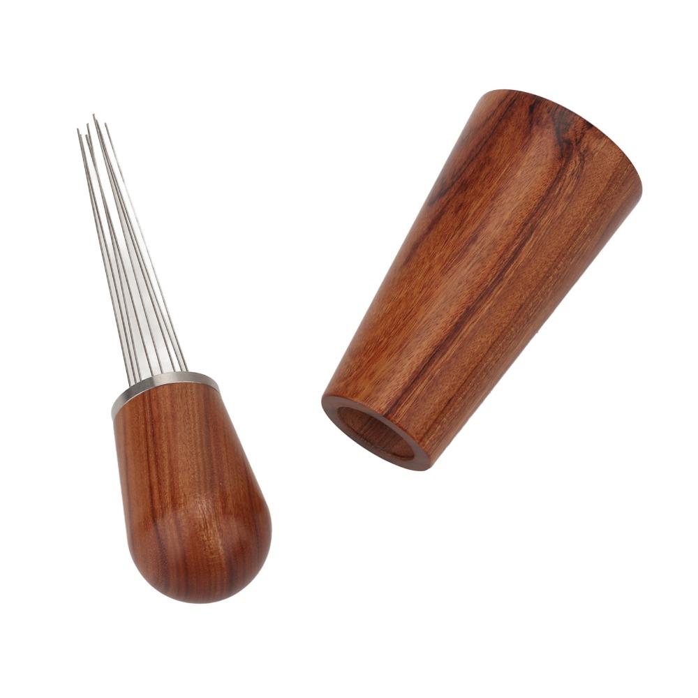 Reddish Brown Coffee Stirring Tool 8 Pins Espresso Distribution Tool For Professional Coffee Shop