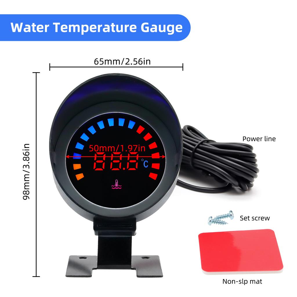 LCD Digital Water Temperature Gauge with 10mm Sensor Water Temp Meter For Car Gauge Modification Celsius Meter 12V/24V