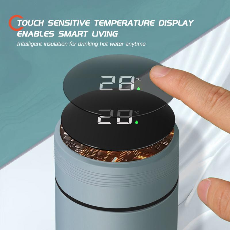 AAAYS1 For Opel 304 Stainless Steel Thermos Cup Smart Display Vacuum Water Cup Corsa Astra H G J Insignia Vectra Zafira Meriva