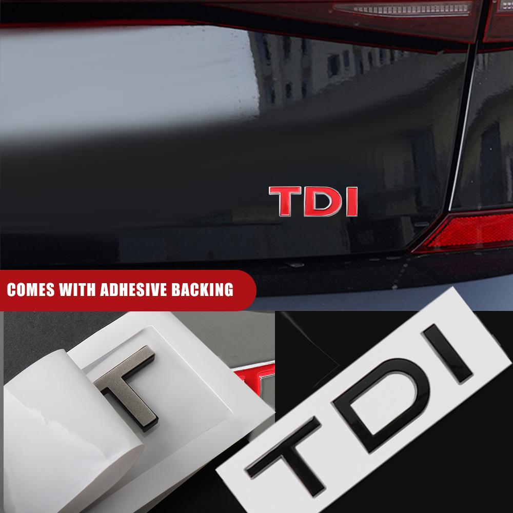ABS Plastic Car Trunk Badge TDI Letter Emblem Sticker Center Cover For VW TDI Passat Jetta Touareg Tiguan Touran Car Accessories NG5