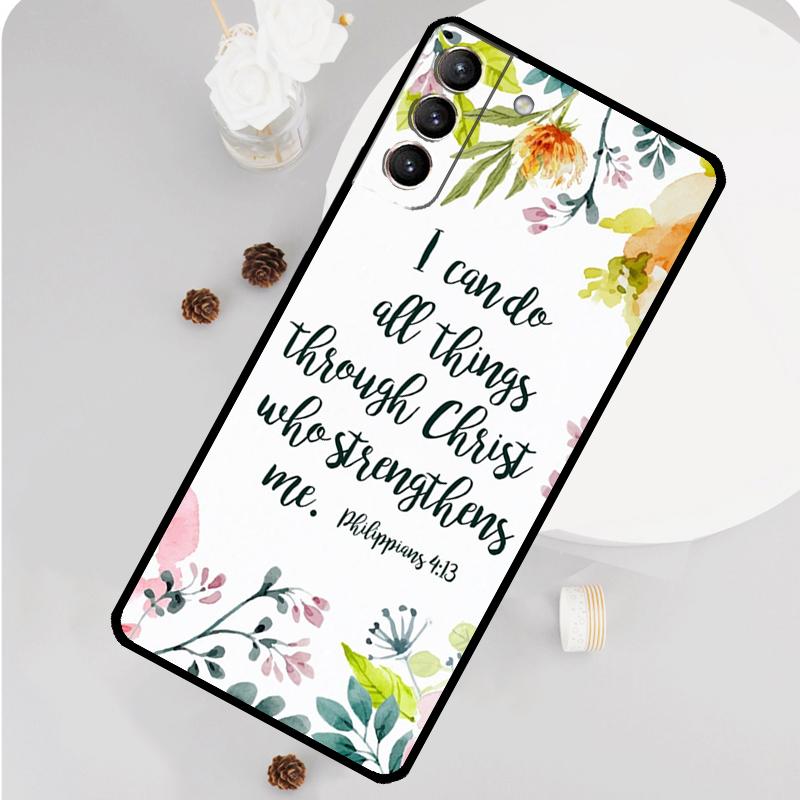 Библейский стих Иисус Христос Христианский чехол для телефона Samsung Galaxy S25 S26 Ultra S20 S21 S22 S23 S24 Plus S10 S25 FE Funda Cover