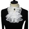 Victorian Vintage Lace Neck Ruff Ruffle Collar Layered Clown Neck Collar Tie Cosplay Costumes Accessories