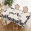 Charming Lavender Retro Round Tablecloth, Purple Floral And Bicycle Garden Design - Rustic Grid