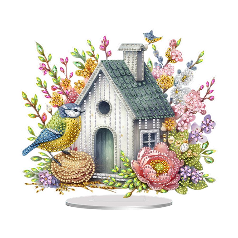Acrylic Special Shape Piano Rabbit Table Top Diamond Painting Ornament Kits Rhinestones Desktop Ornaments for Home Office Decor