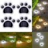 Paw Print Solar Lights 4 Pack, Солнечный садовый светильник, Водонепроницаемый светильник в виде лапы для кошек и собак, Светодиодные светильники для дорожек для дома, Christ