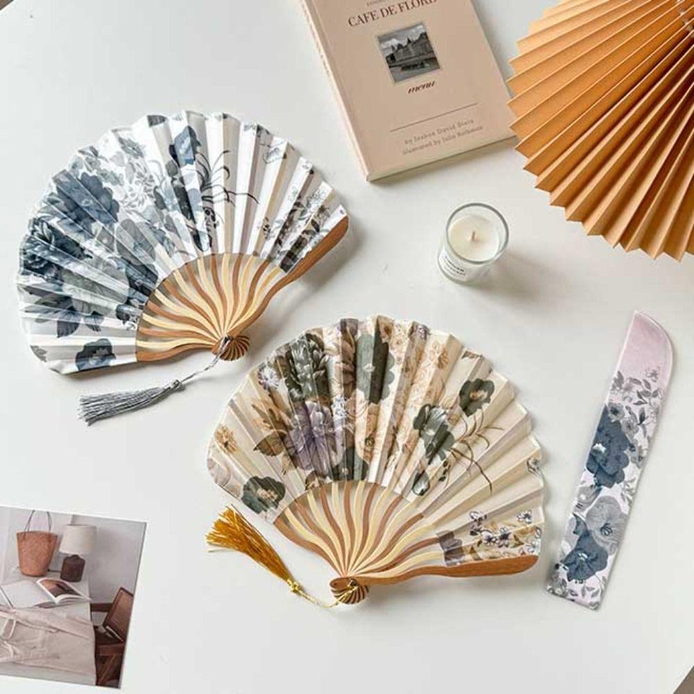 Портативный складной веер из шелковых цветов в китайском стиле в стиле ретро, новый складной веер