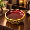 Круглая сервировочная миска из массива дерева, на ножке, ручной работы из дерева для