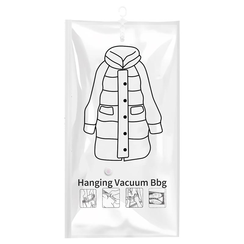 Подвесной вакуумный компрессионный мешок для хранения одежды с боковой молнией