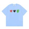 Unisex Casual Loose Fit Cotton T-Shirt With Heart Print Short Sleeve Tee Youth