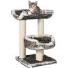 ISABA Cat Tree - 62 Cm - Black/White - Plush and Natural Sisal