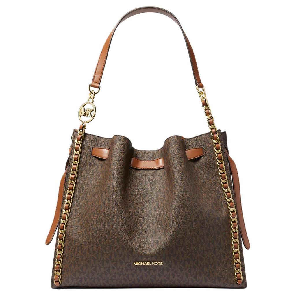 Michael Kors MK Mina Logo Drawstring Bucket Bag Women Handbags Brown 35H3G4ML3B-BROWN