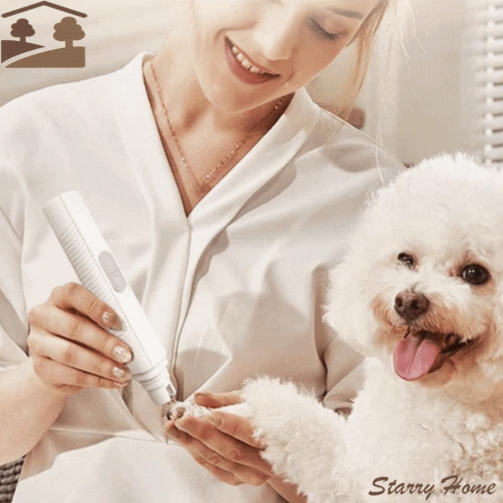 USB Rechargeable Electric Dog Nail Grinder LED Polisher Wheel Pet Nail Trimmer Quiet Operation 2-Speed Paws Grooming Tool