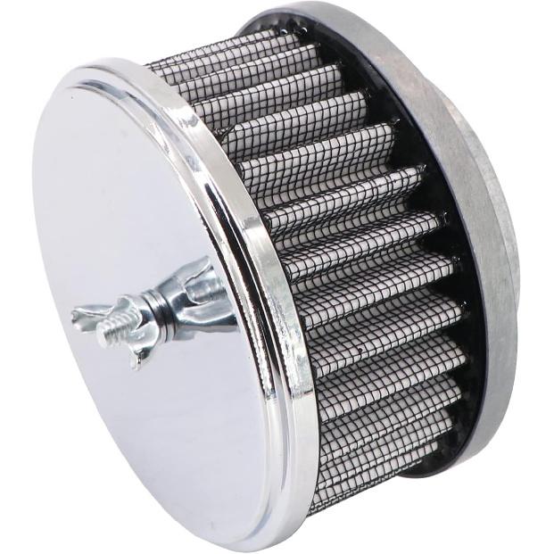 KIPA Chrome Air Cleaner Filter 4" X 2" Assembly Fits For Carburetor With 2 5/8" Or 2 5/16" Neck Diameter Washable 7151 4354 1489 6475 4790
