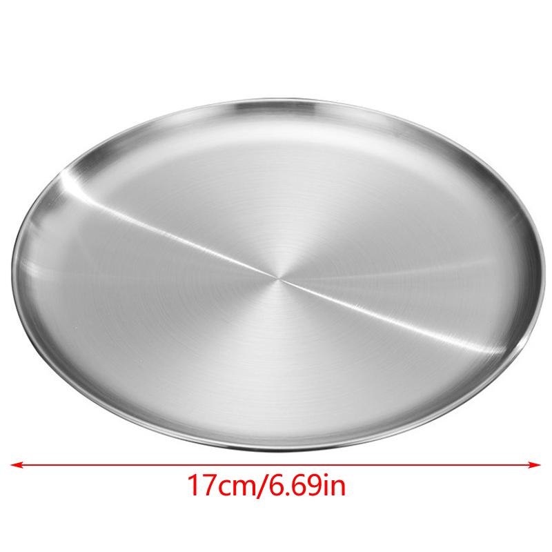 Обеденная тарелка из нержавеющей стали, поднос для пикника на природе, грязезащитная кухонная барная посуда, тарелка для фруктов, закусок, тортов, кухонные принадлежности